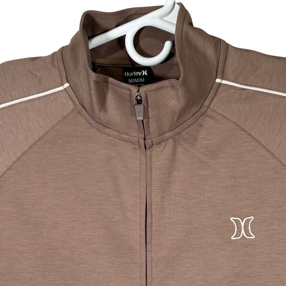 Hurley Mens Exist Track Jacket Roadside Brown Full Zip Performance Stretch M New